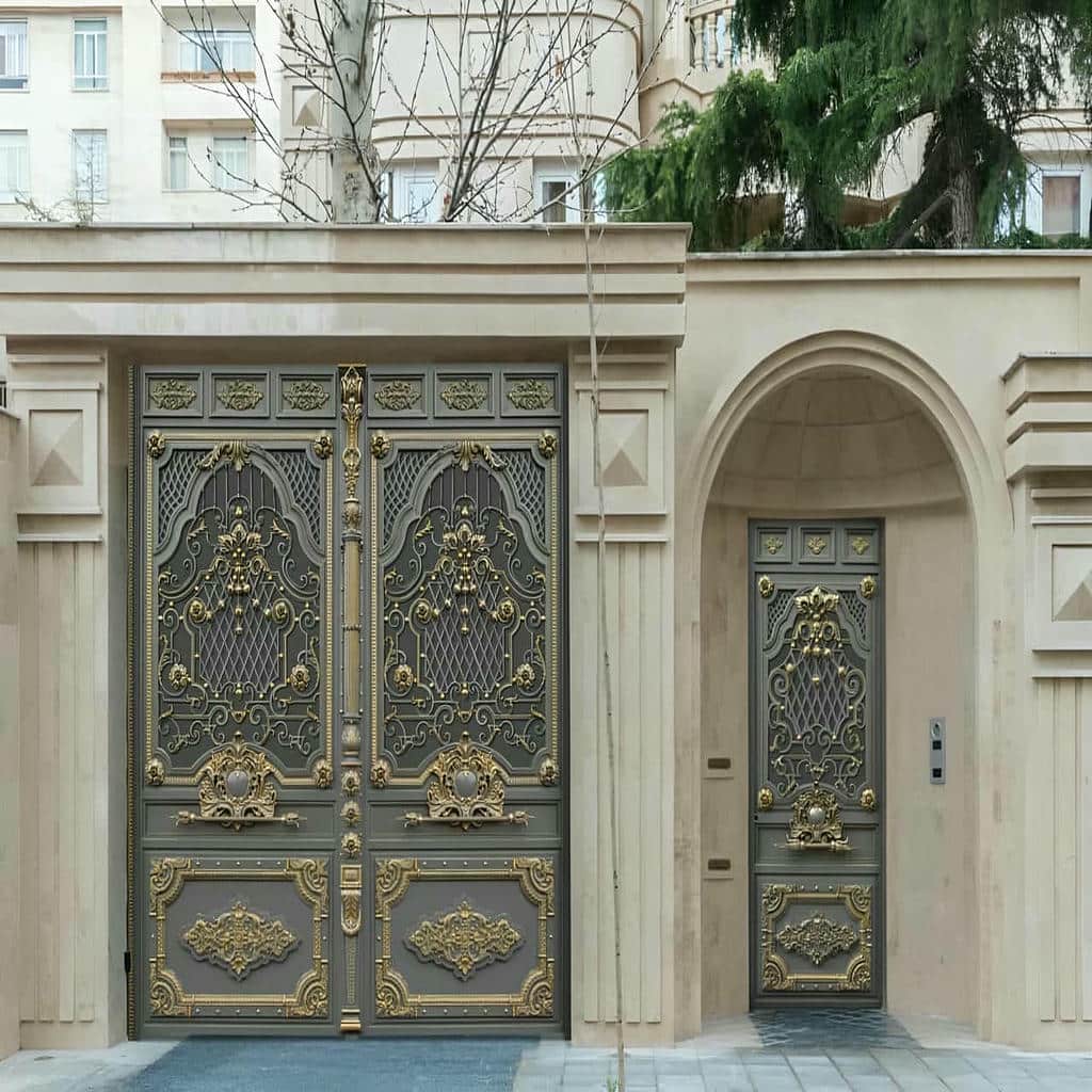 کلاسیک خرید درب آهنی ورودی ساختمان شیک