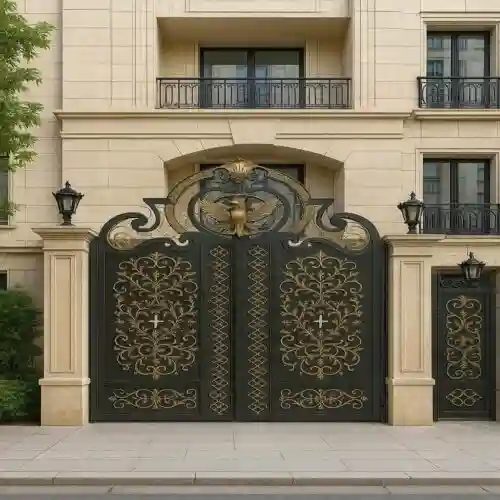 درب فرفورژه مدل میخک با طراحی هنری