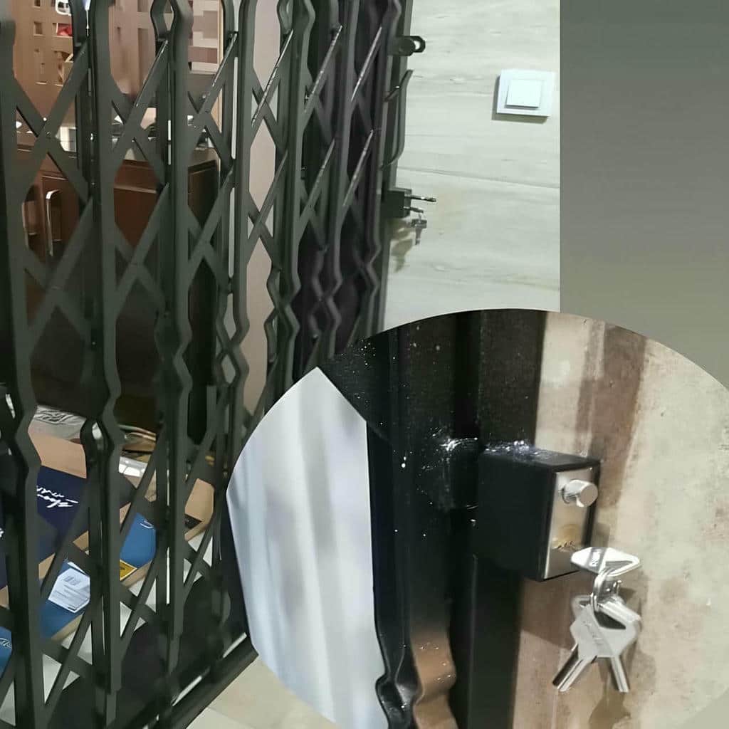 قیمت درب حفاظ آکاردئونی با قفل ضدبرش در سبزوار
