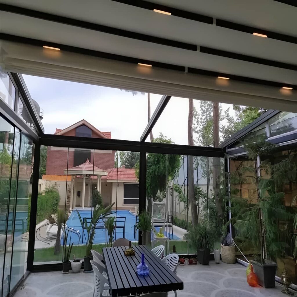 خرید سقف جمع شونده لوکس برای ویلا