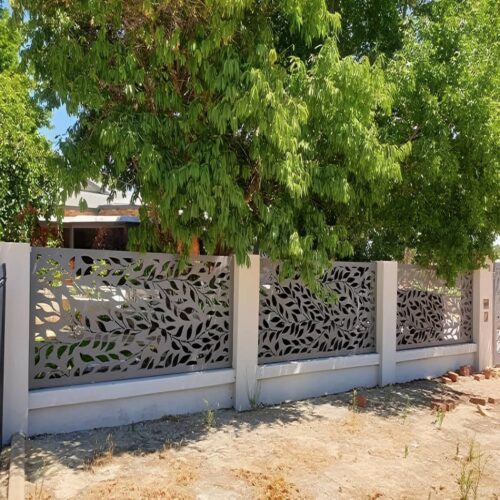 نرده فلزی سی ان سی با طرح برش خورده نمای ساختمان