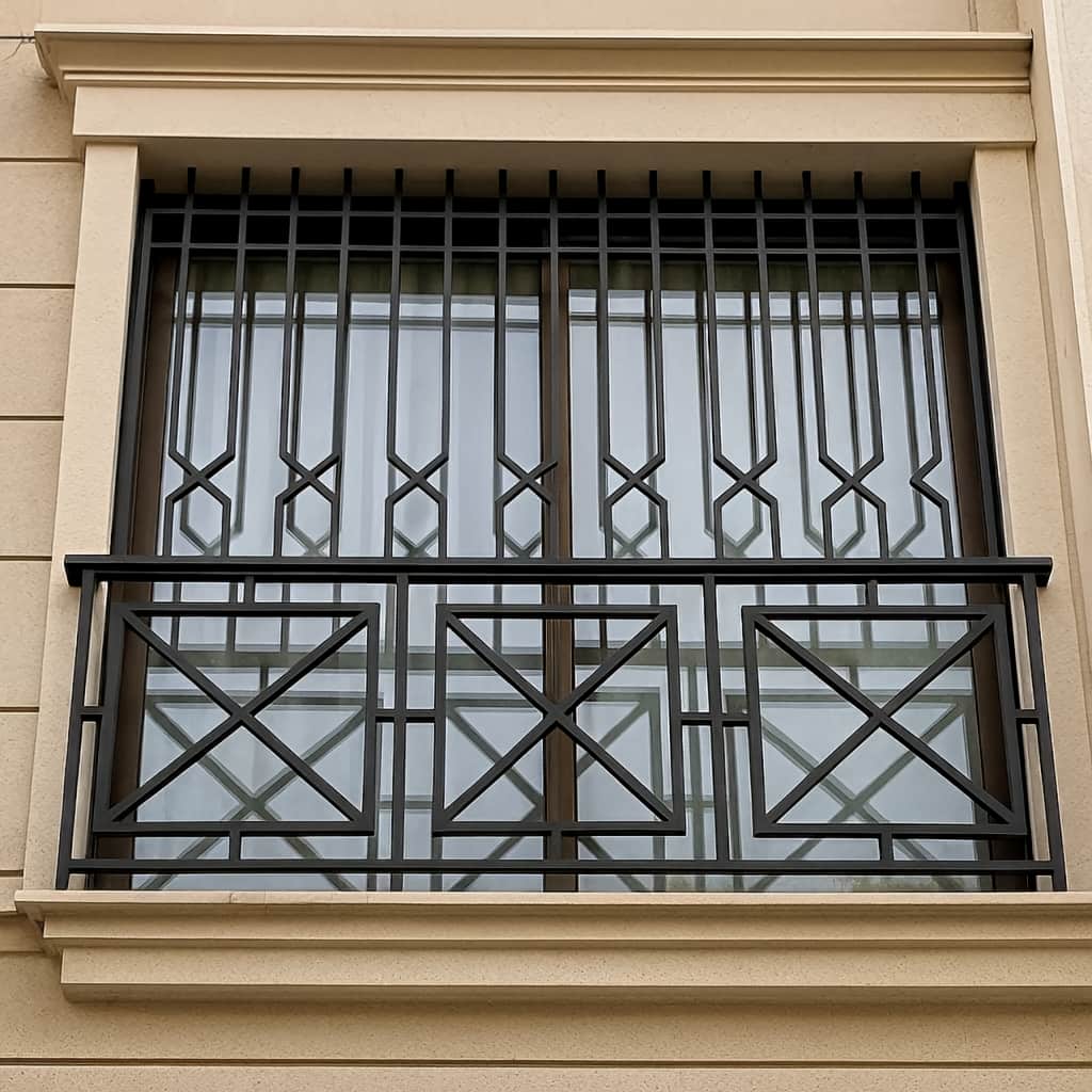 حفاظ پنجره مدرن شبکه هندسی برای خرید آگاهانه