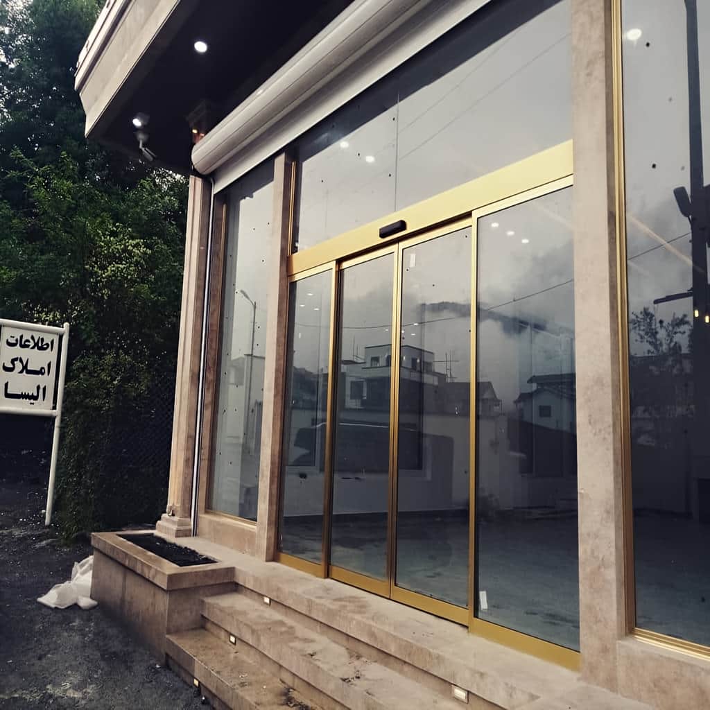 درب اتوماتیک شیشه ای پرتردد مجتمع با سنسور حرکتی سریع