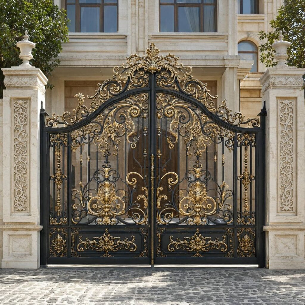 خرید درب ویلایی مشکی طلایی قابل تعمیر و نگهداری پس از نصب