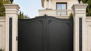10 طرح درب پارکینگ مشکی طلایی