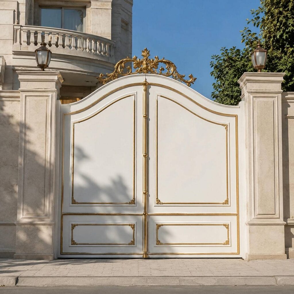 درب پارکینگ حیاط لولایی دو لنگه مناسب اجرای ورودی خودرو