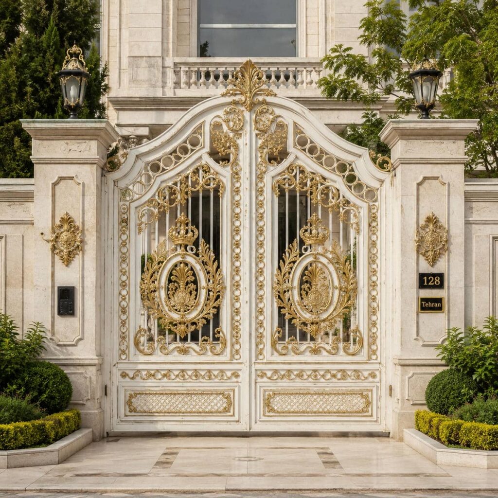 نصب درب پارکینگ حیاط لولایی با لولای مقاوم و تراز دقیق