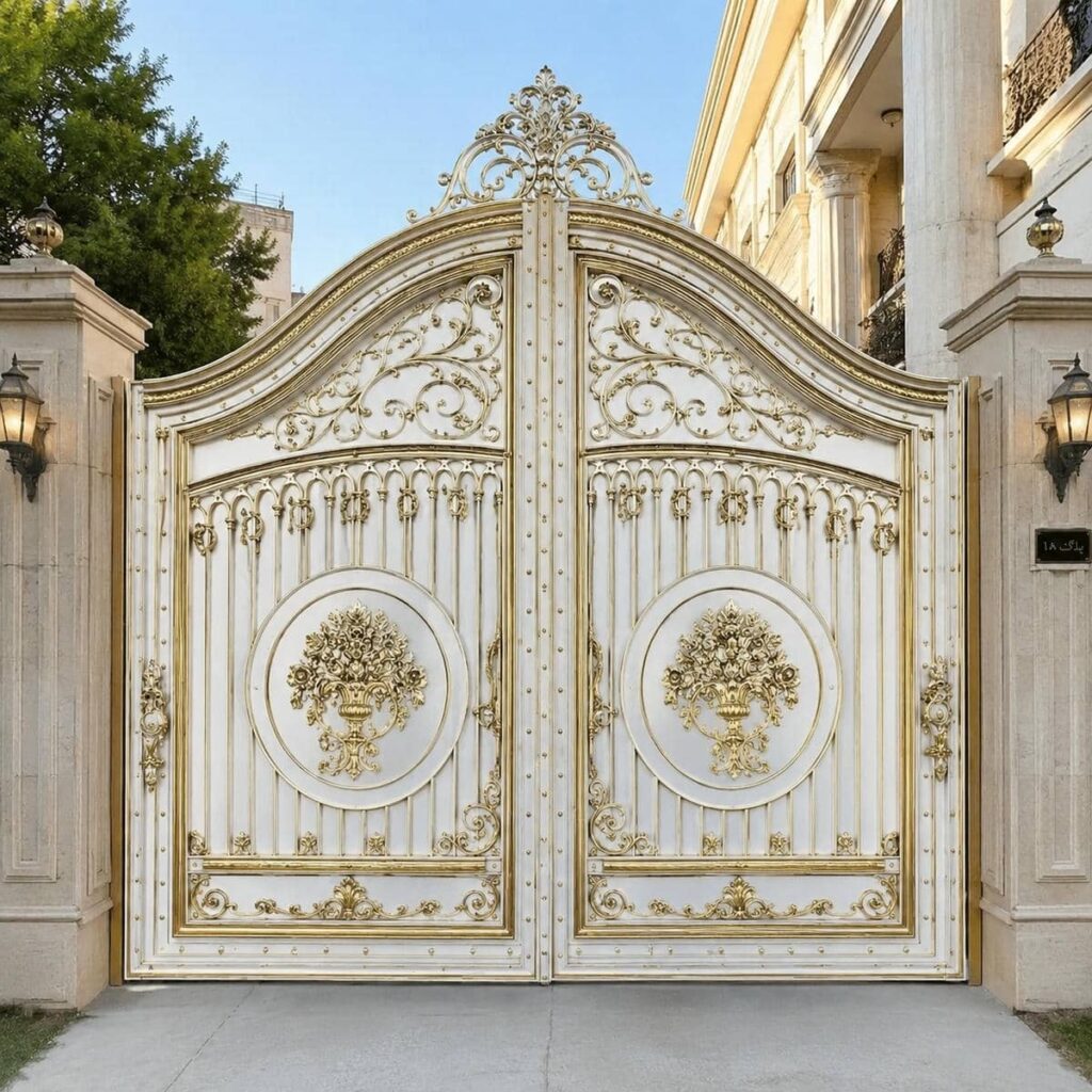 12 نمونه درب پارکینگ حیاط لولایی