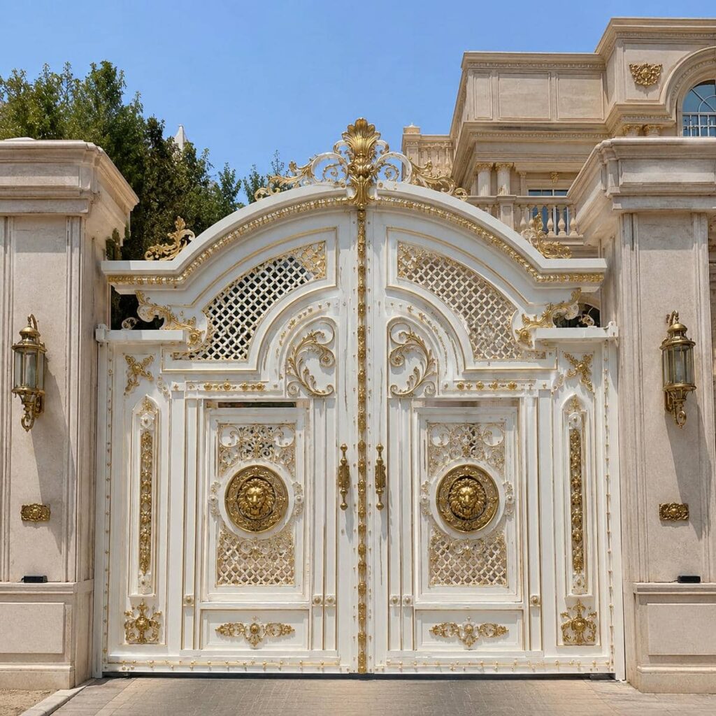درب پارکینگ ساختمان چند واحدی دو لنگه برای عبور راحت خودروها