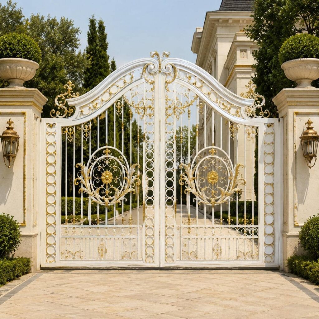 درب ویلایی سفید طلایی مناسب فروش و مشاوره