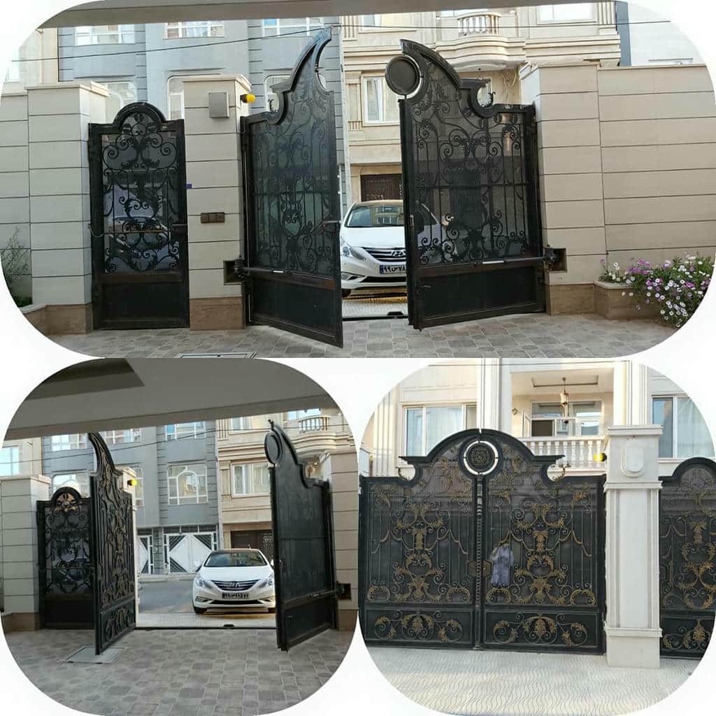 ساخت ورودی اتوماتیک با جک درب پارکینگ لولایی شفت بلند