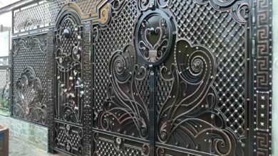 9 طرح درب حیاط نمای آجری