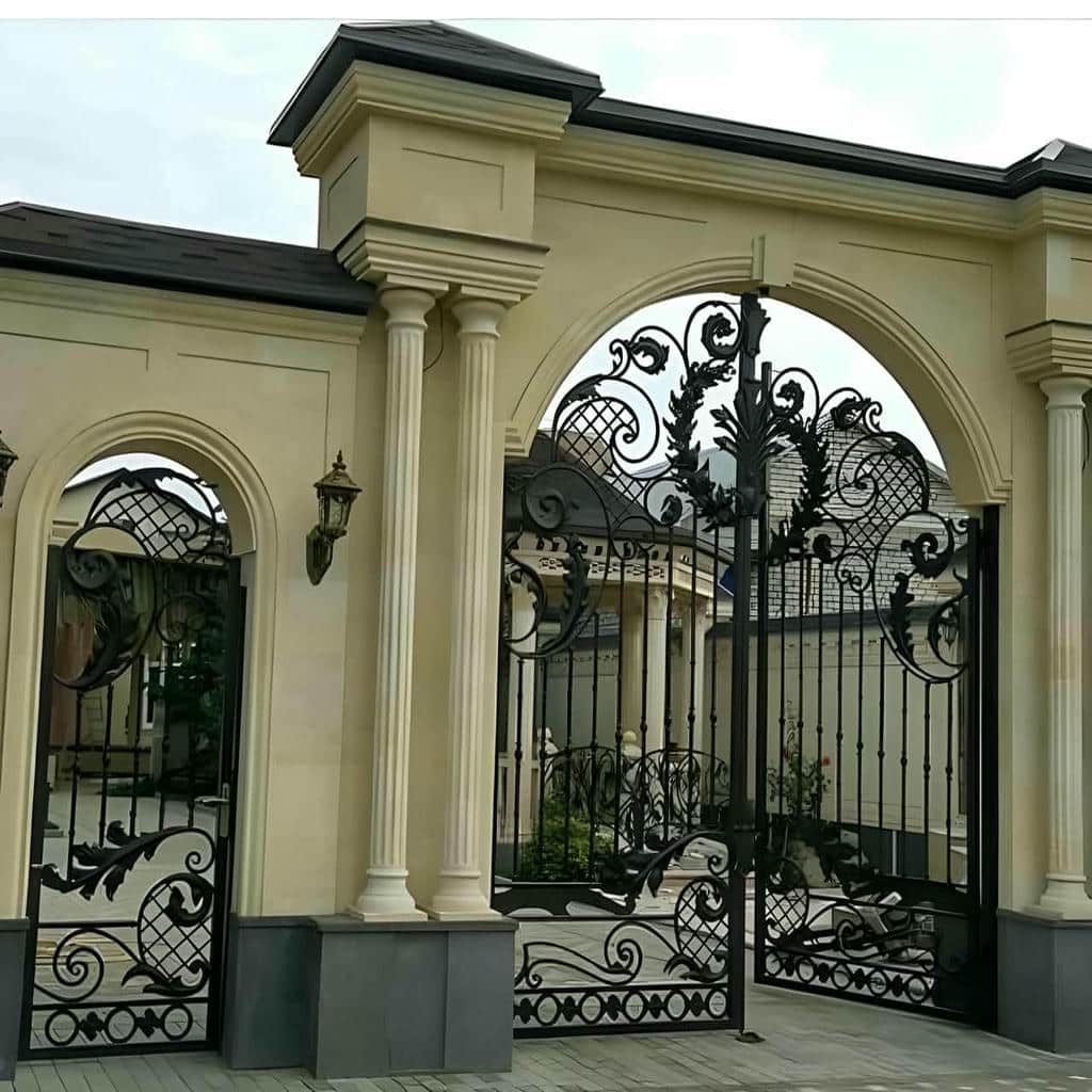 درب حیاط برش لیزری هندسی با خدمات نصب و رنگ مقاوم
