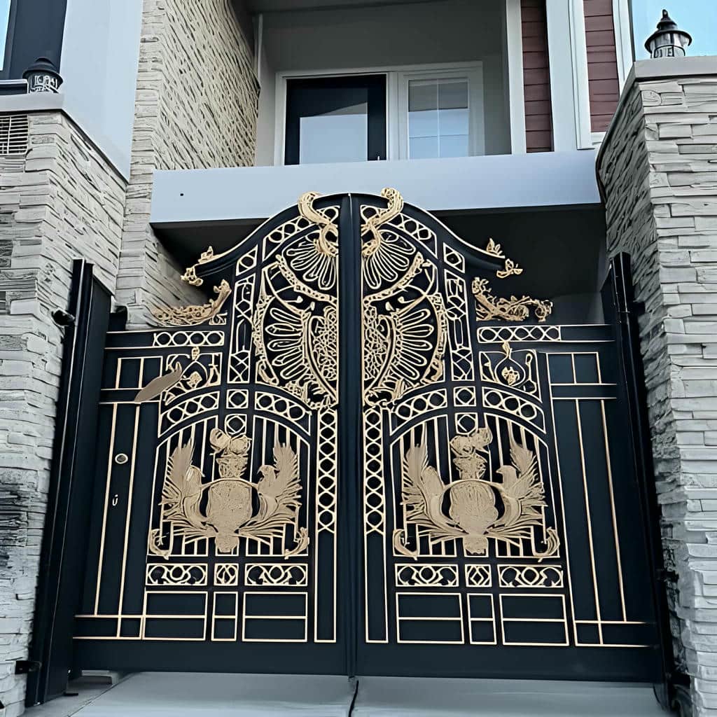 درب حیاط طرح چوب فلزی برای خرید ورودی مدرن