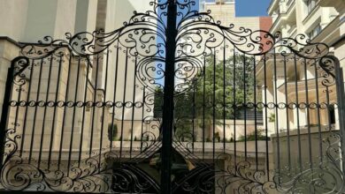 7 نمونه درب ویلایی فرفورژه نمای رومی
