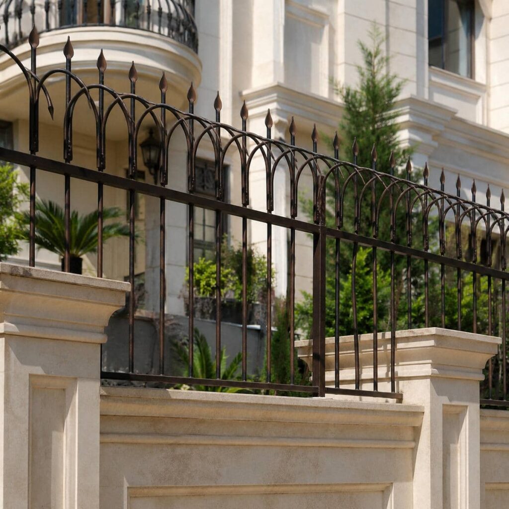 سفارش حفاظ دیوار شیک روی سنگ تراورتن برای نمای اصلی