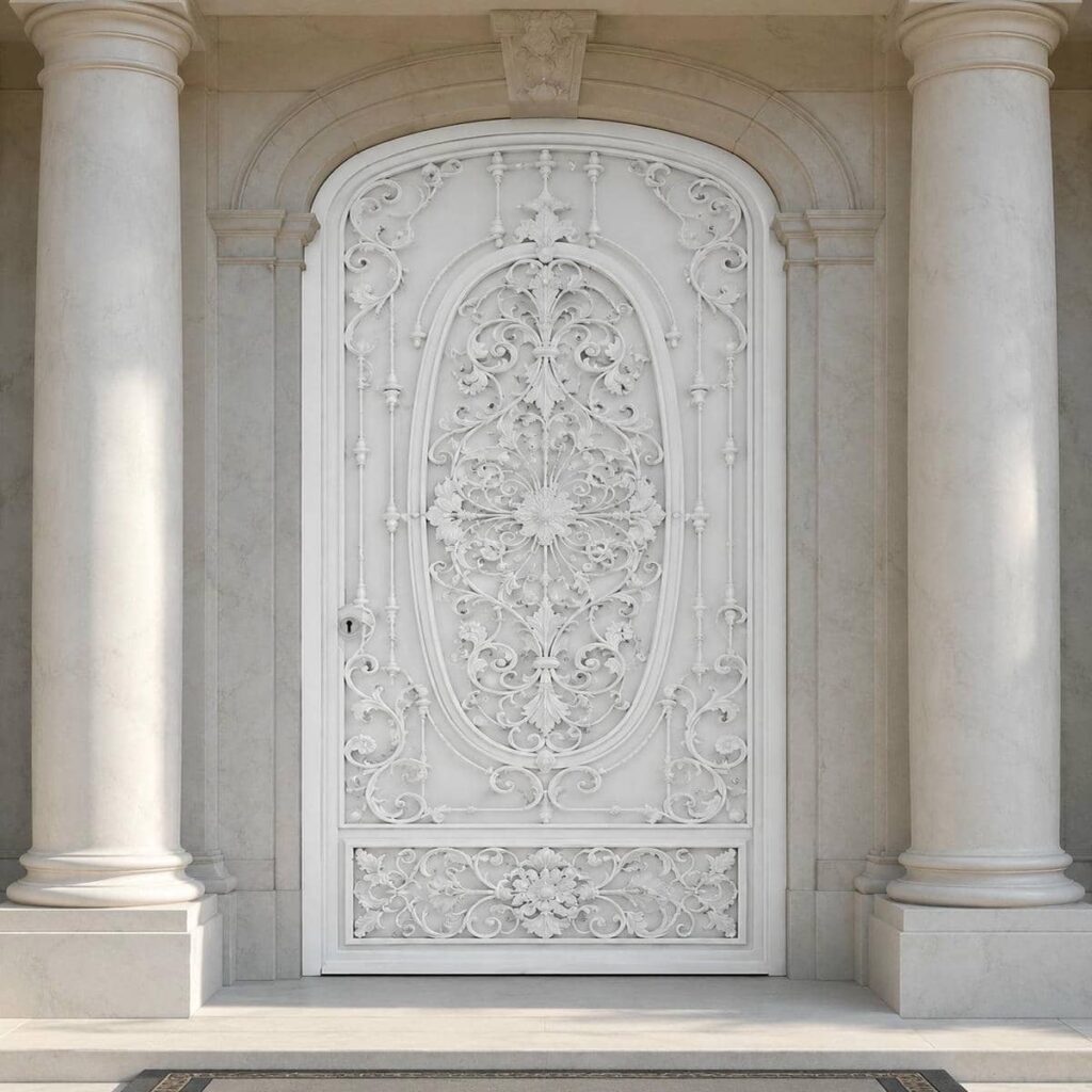 نصب درب فلزی لاکچری نمای ویلا با چهارچوب تراز و لولای مقاوم