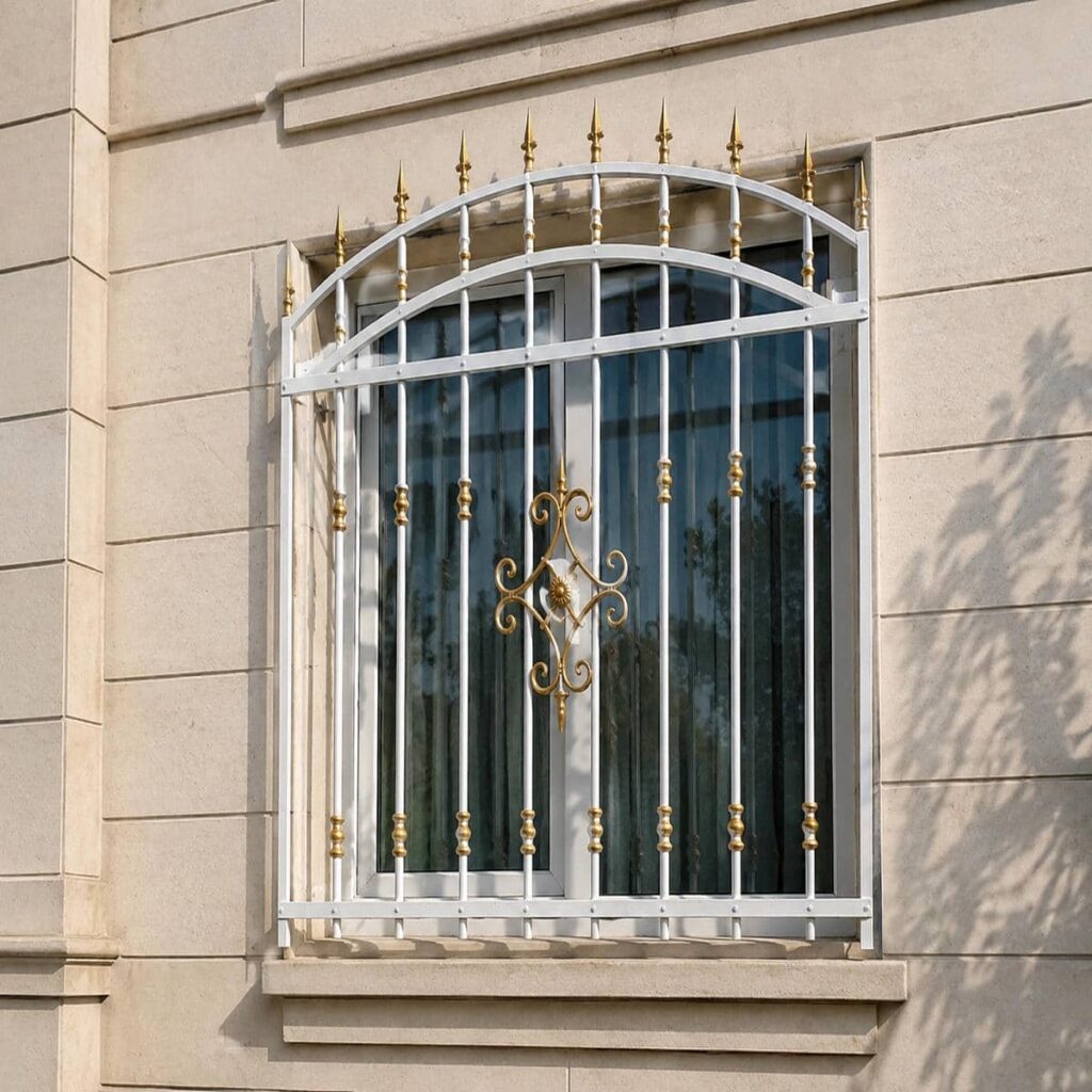 نصب حفاظ پنجره قوسی کتیبه دار با قوس هماهنگ