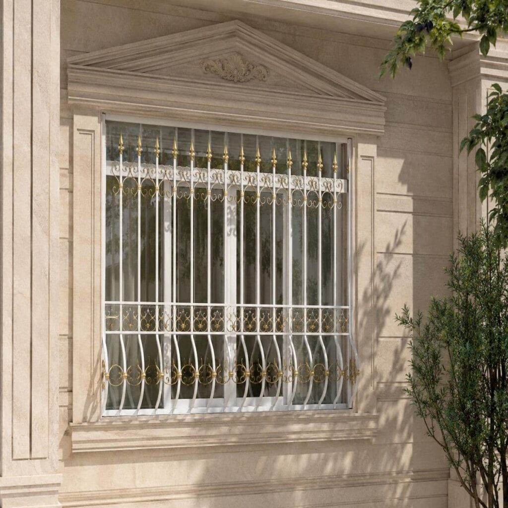 اجرای حفاظ پنجره قوسی کتیبه دار با پروفیل مقاوم