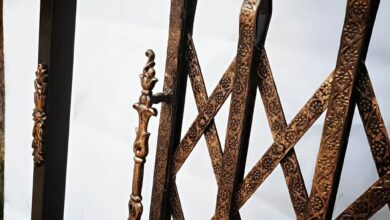 11 نمونه درب آکاردئونی سه گل تسمه