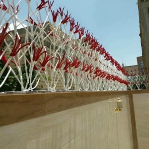 طرح نرده فلزی دیوار حیاط