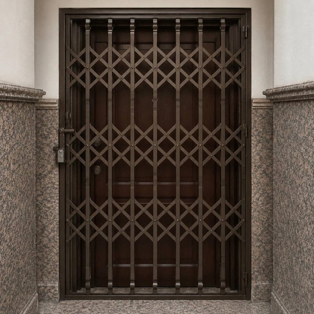امنیت درب آپارتمان با محافظ آکاردئونی