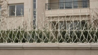 حفاظ های آهنی ضد سرقت شاخ گوزنی بالای دیوار