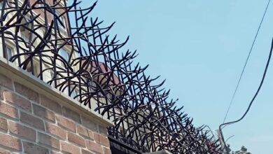 محافظ آهنی روی دیوار