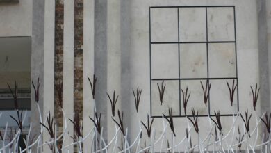 حفاظ کشی دور دیوار حیاط