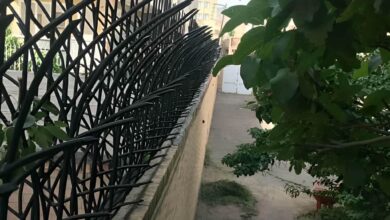 تولید گارد فلزی روی دیوار : حفاظ نرده دیواری طرح شاخگوزنی