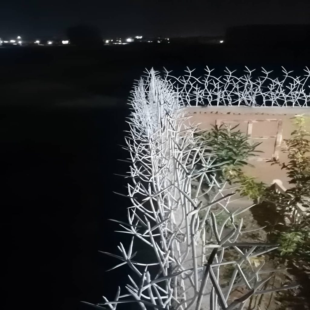 حفاظ شاخ گوزنی طرح اف هماهنگ با نمای بیرونی ساختمان