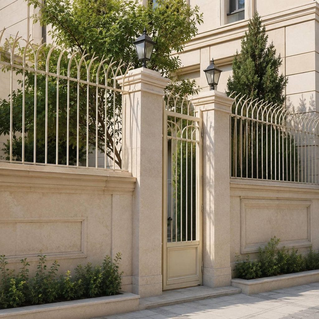 حفاظ دیوار نصب شده روی دیوار حیاط خانه