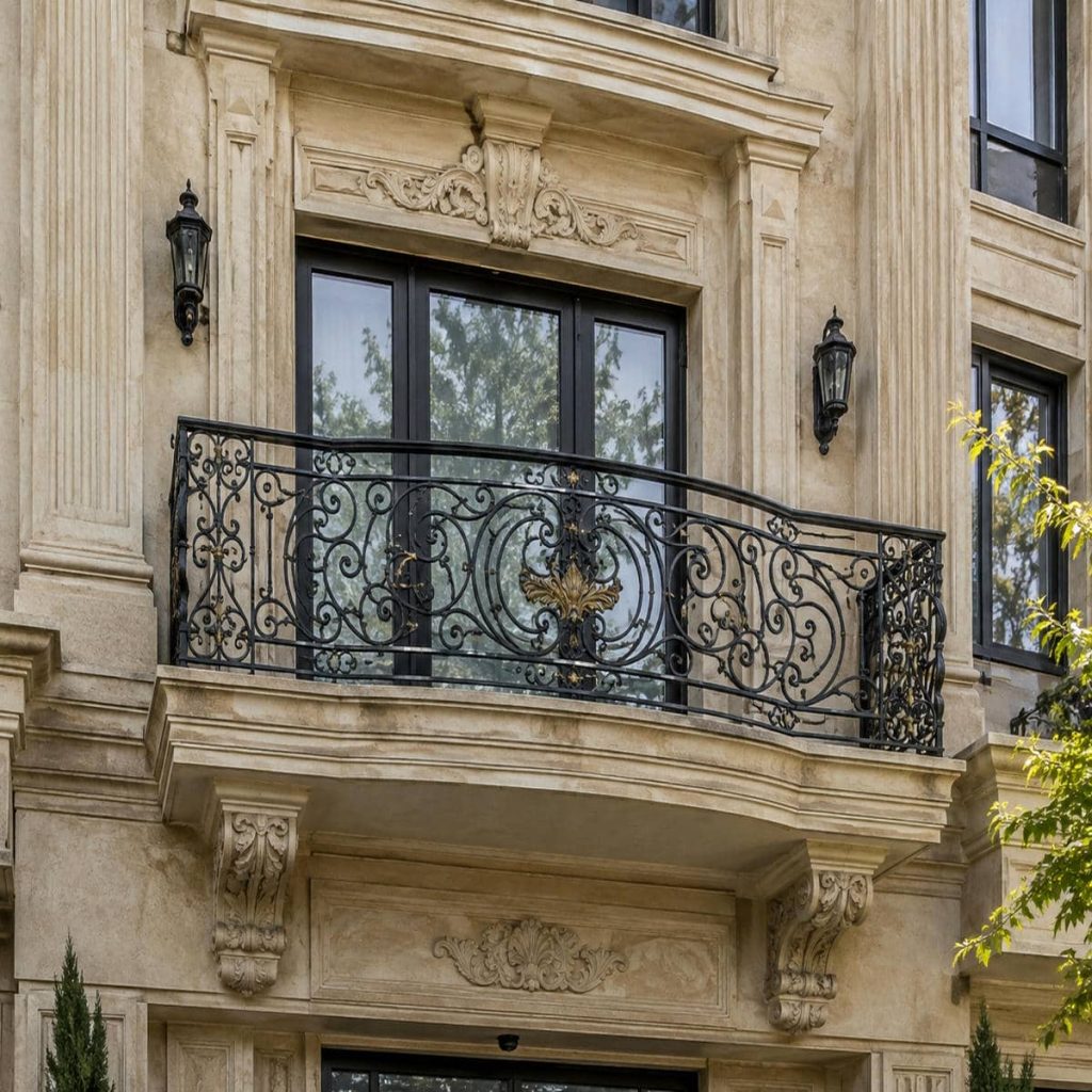 نرده چوبی راه پله با دست انداز مقاوم نرده چوبی راه پله با دست انداز مقاوم