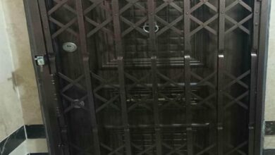 حفاظ درب آکاردئونی استان یزد با طرح فلزی مقاوم